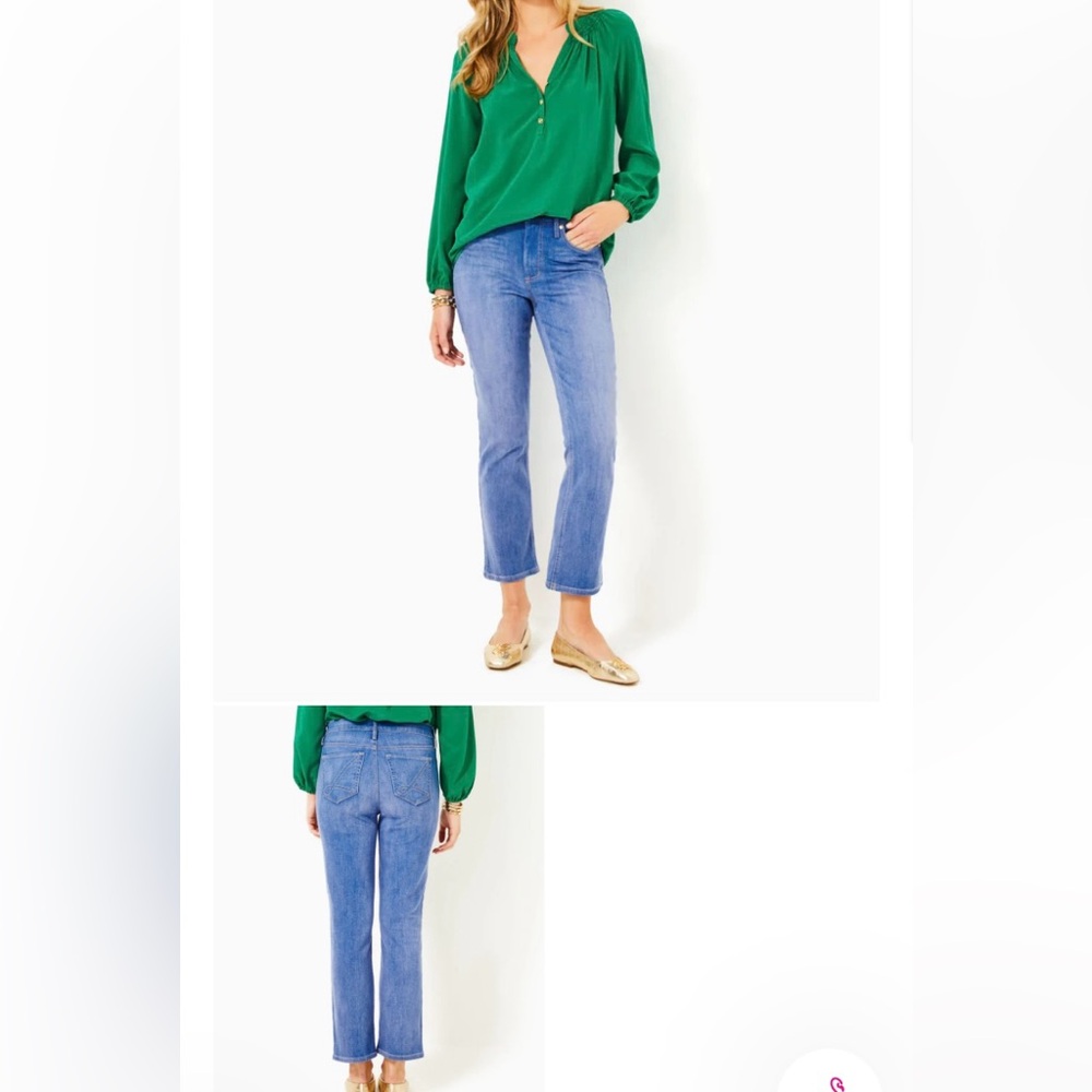 Lilly Pulitzer Liza High Rise Crop 
Caribbean Blues Wash